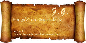 Forgách Gusztáv névjegykártya